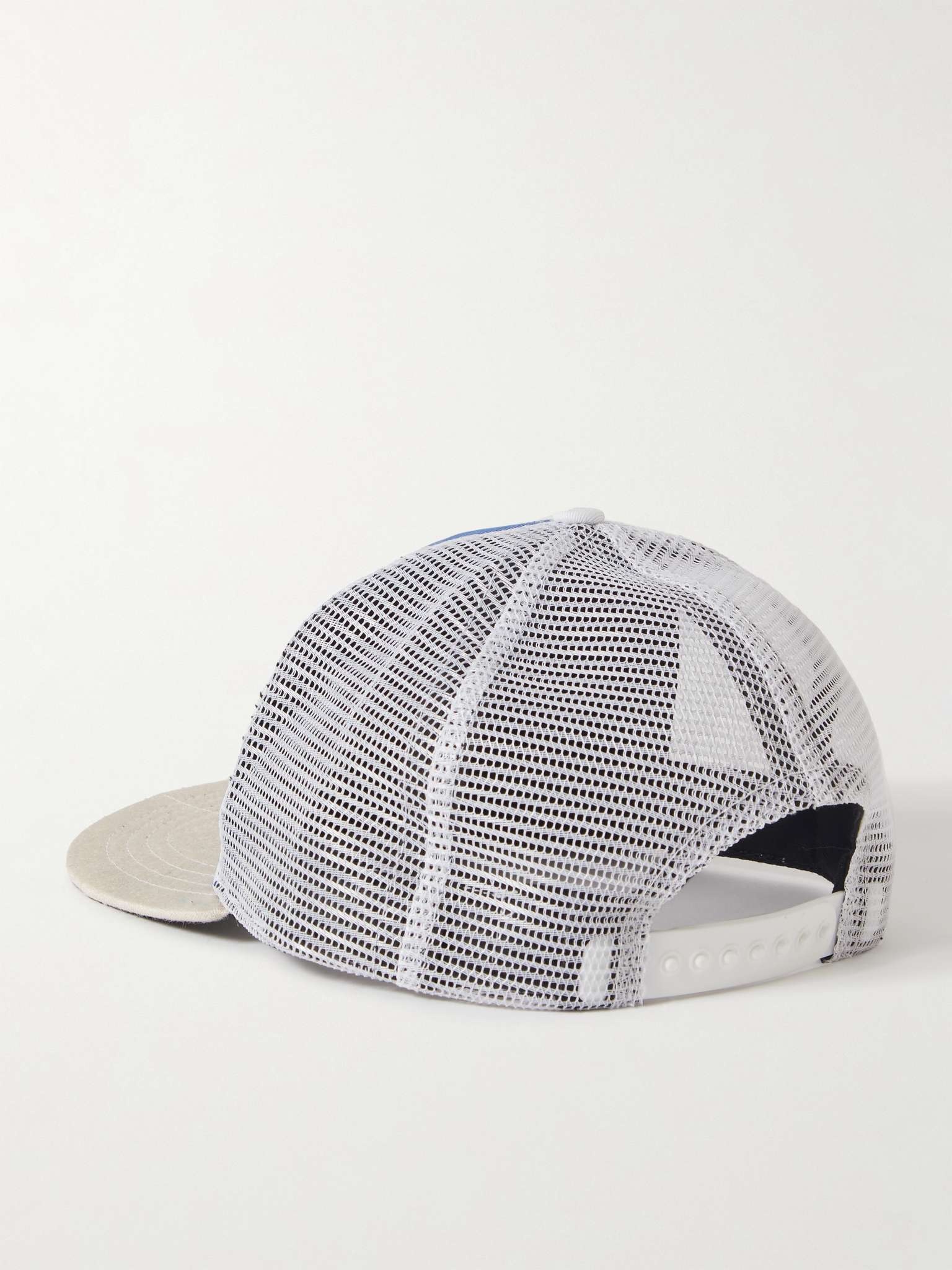 Embroidered Patchwork Upcycled Canvas, Mesh and Twill Trucker Cap - 3