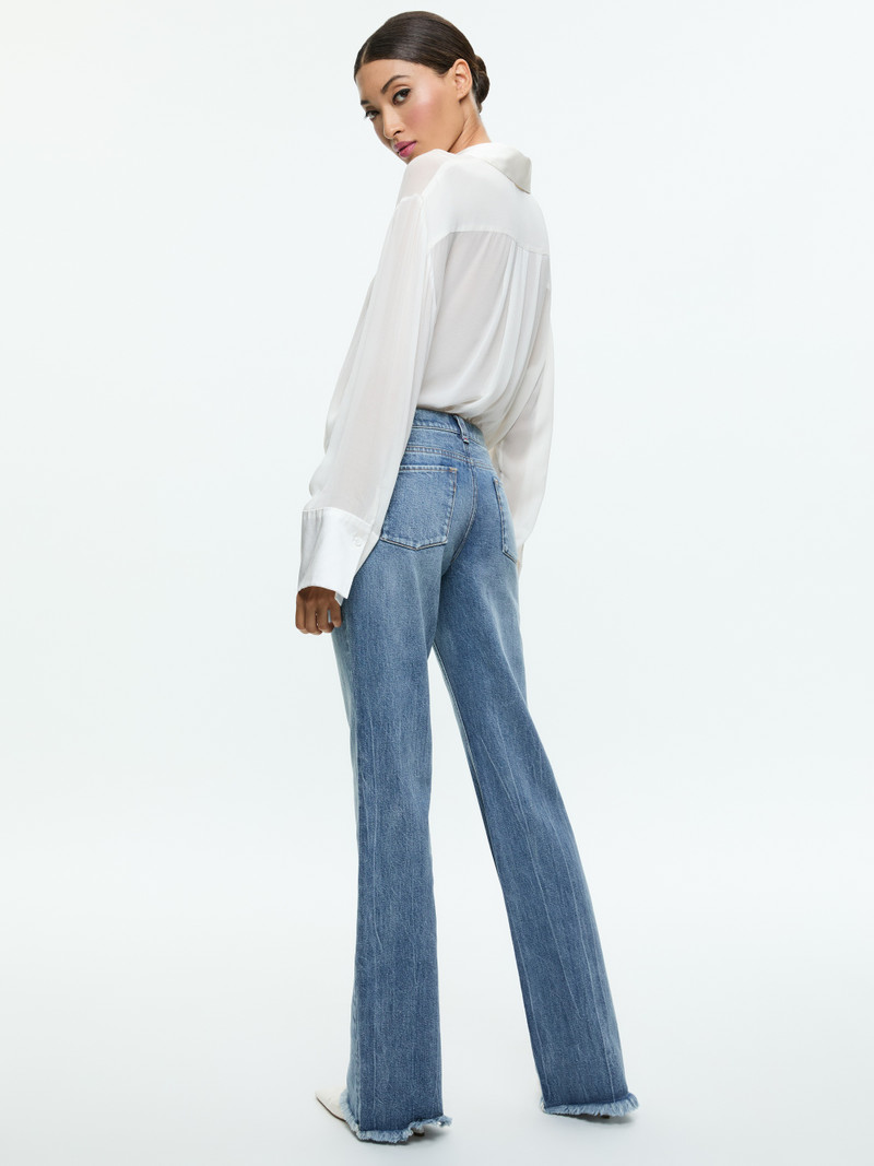 Alice + Olivia BODIE LOW RISE BOOTCUT JEAN WITH RAW HEM outlook