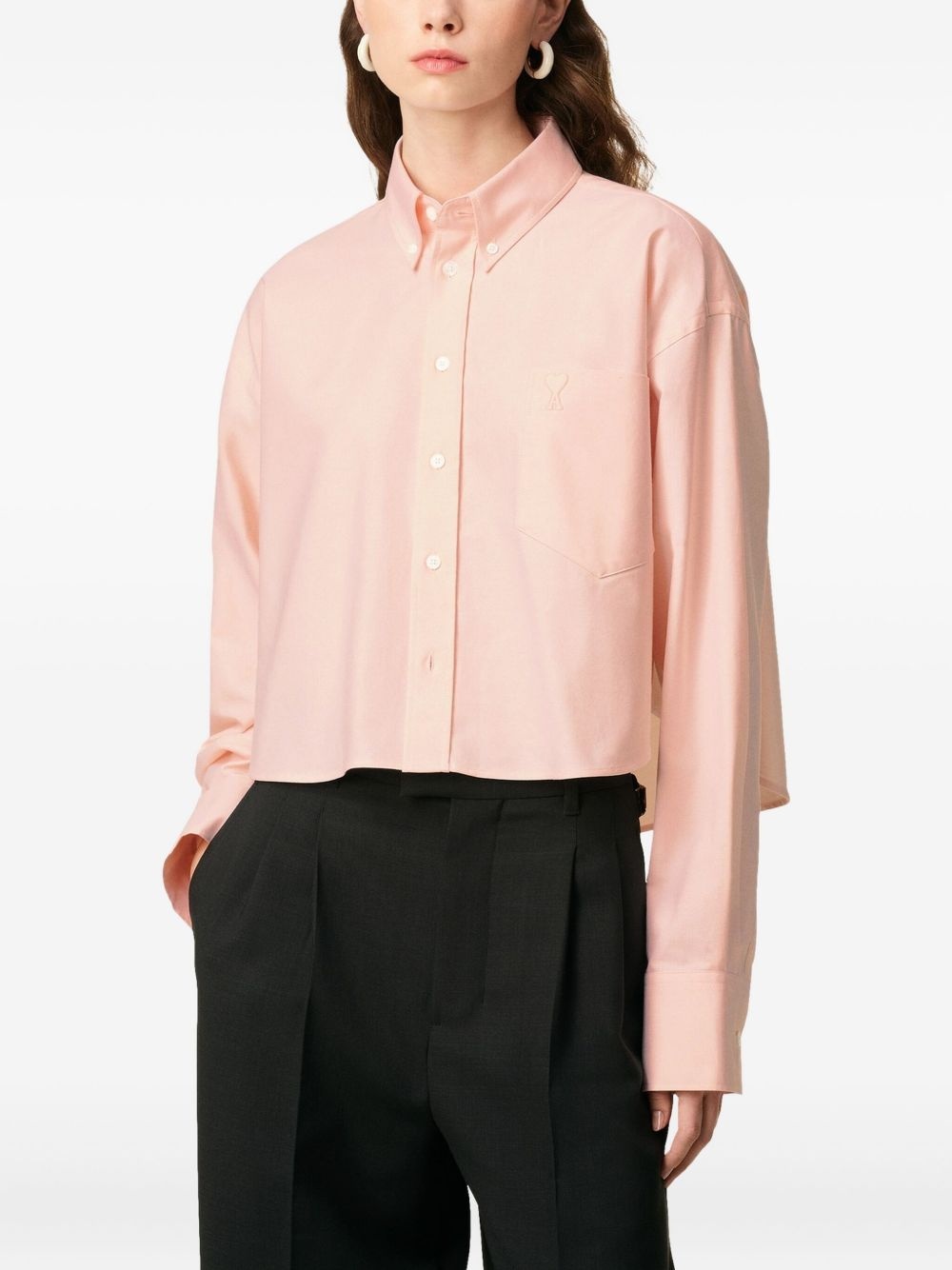 heart-embroidered Oxford shirt - 5