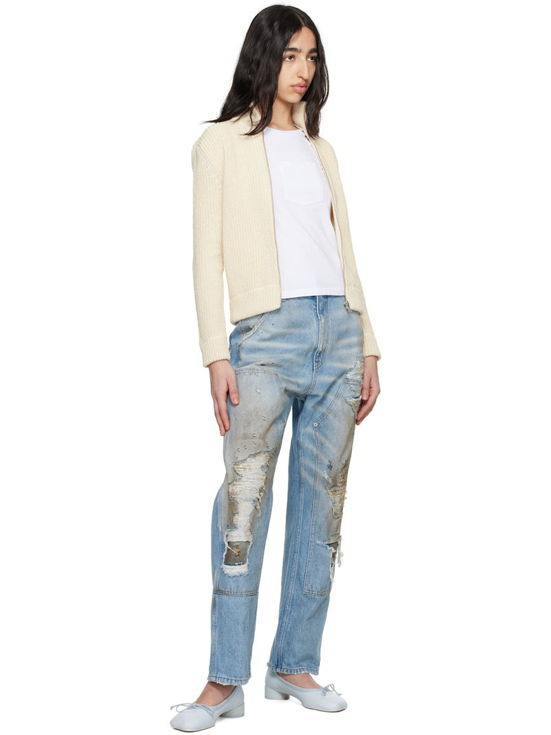 MM6 Maison Margiela Off-White Slitted Camionneur Track Jacket outlook