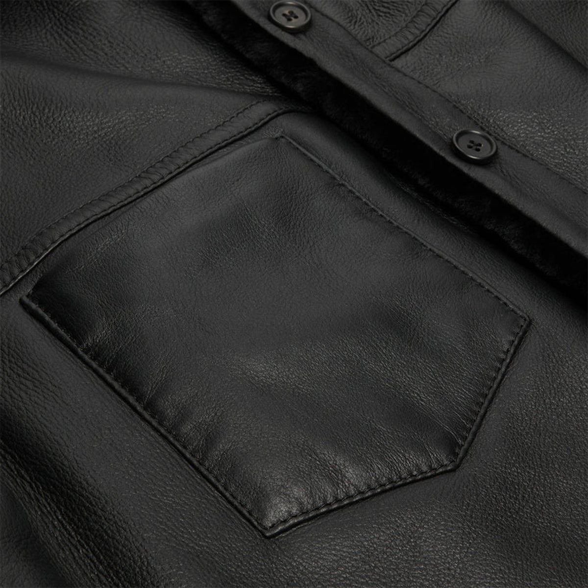 BUTTONED LONG-SLEEVED REVERSIBLE JACKET (BLACK) - 5