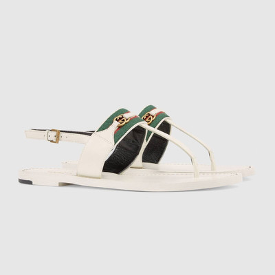 GUCCI Women's thong sandal with Web outlook