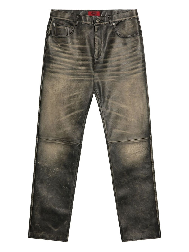 Leather Five-Pocket "Black" jeans 1