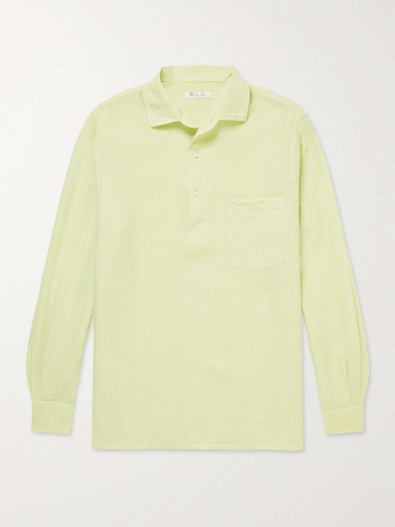 Andre Linen Half-Placket Shirt - 1