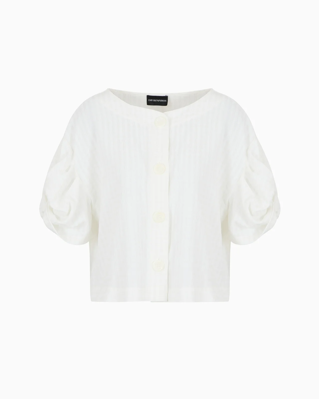 SHIRT JACKET WITH CHECK MOTIF TWISTED SLEEVES - 1