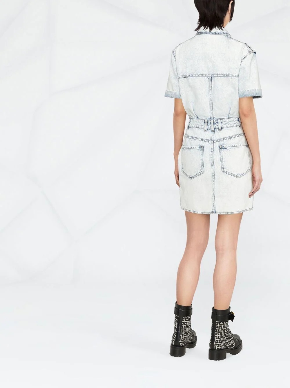 double-breasted denim dress - 4
