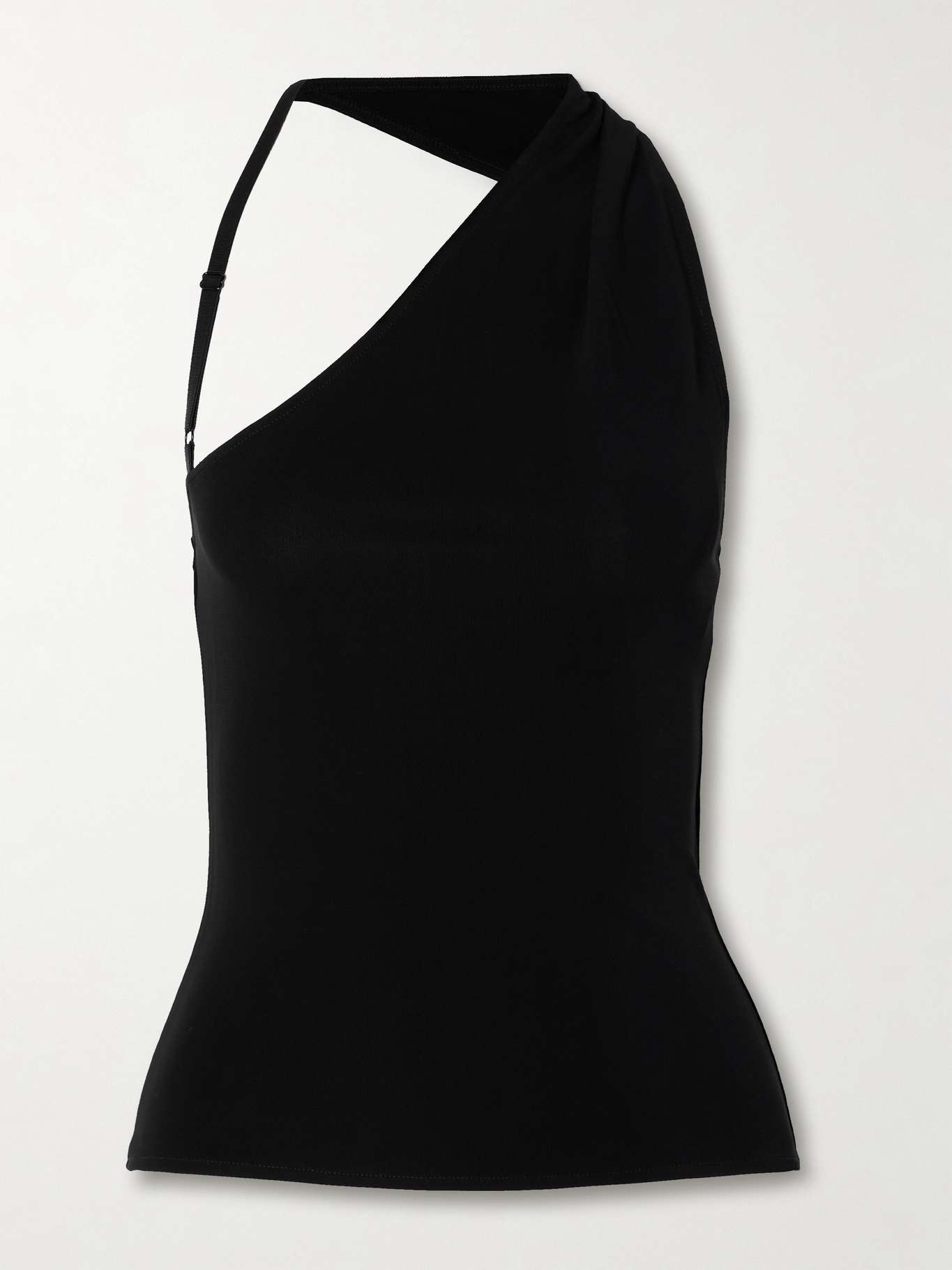 Asymmetric cutout stretch-crepe tank - 1