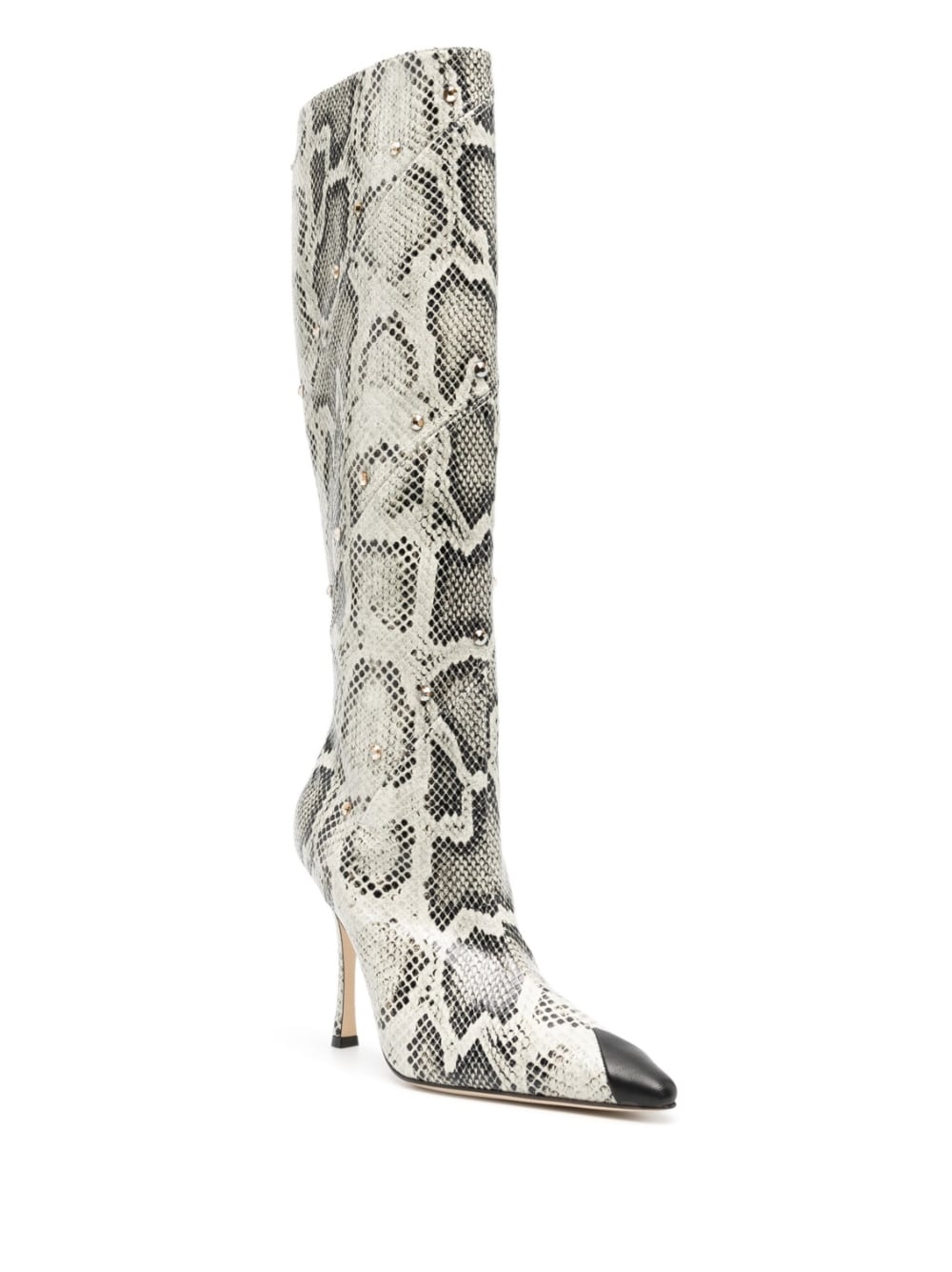 snake-print knee-high boots - 2