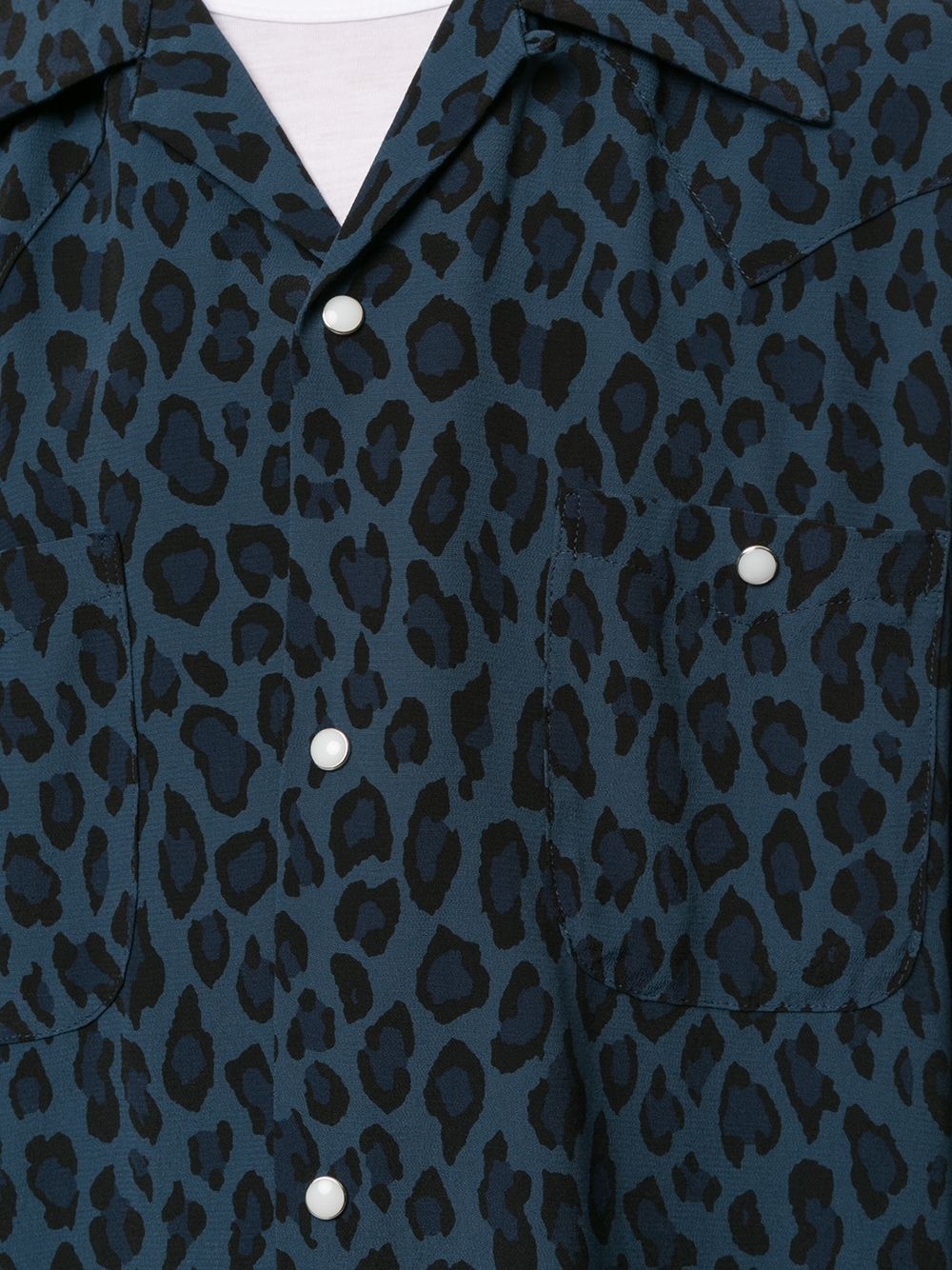 pointed collar leopard print shirt - 6