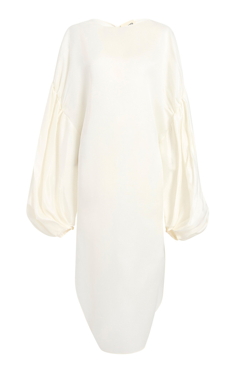 Zelma Oversized Silk Maxi Dress ivory 1