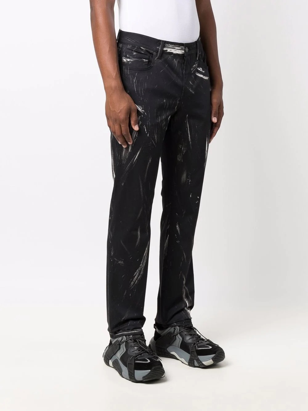 faded logo-print trousers - 3