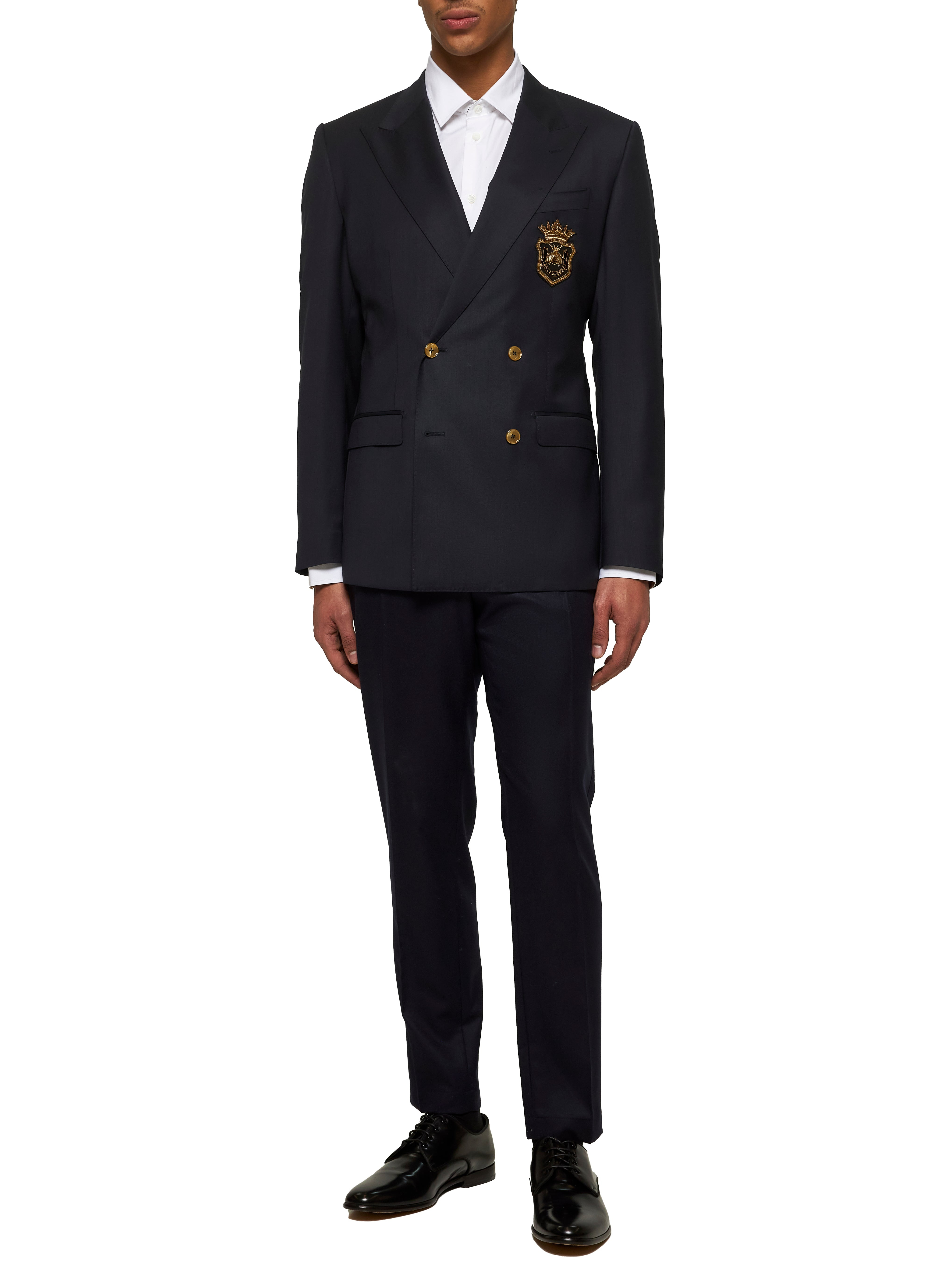 Blue wool double-breasted blazer - 2