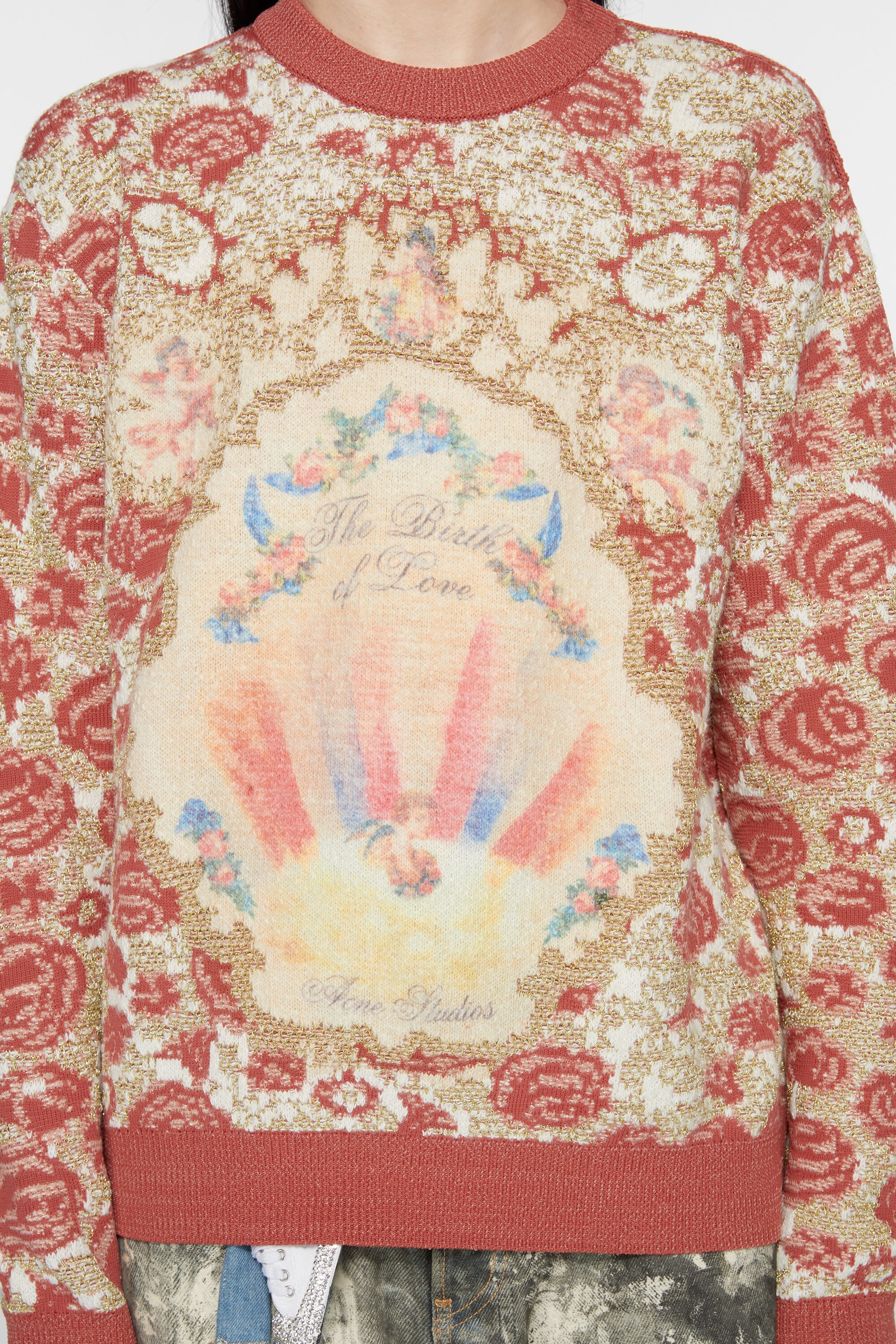 Jacquard sweater - Blossom pink/gold - 4