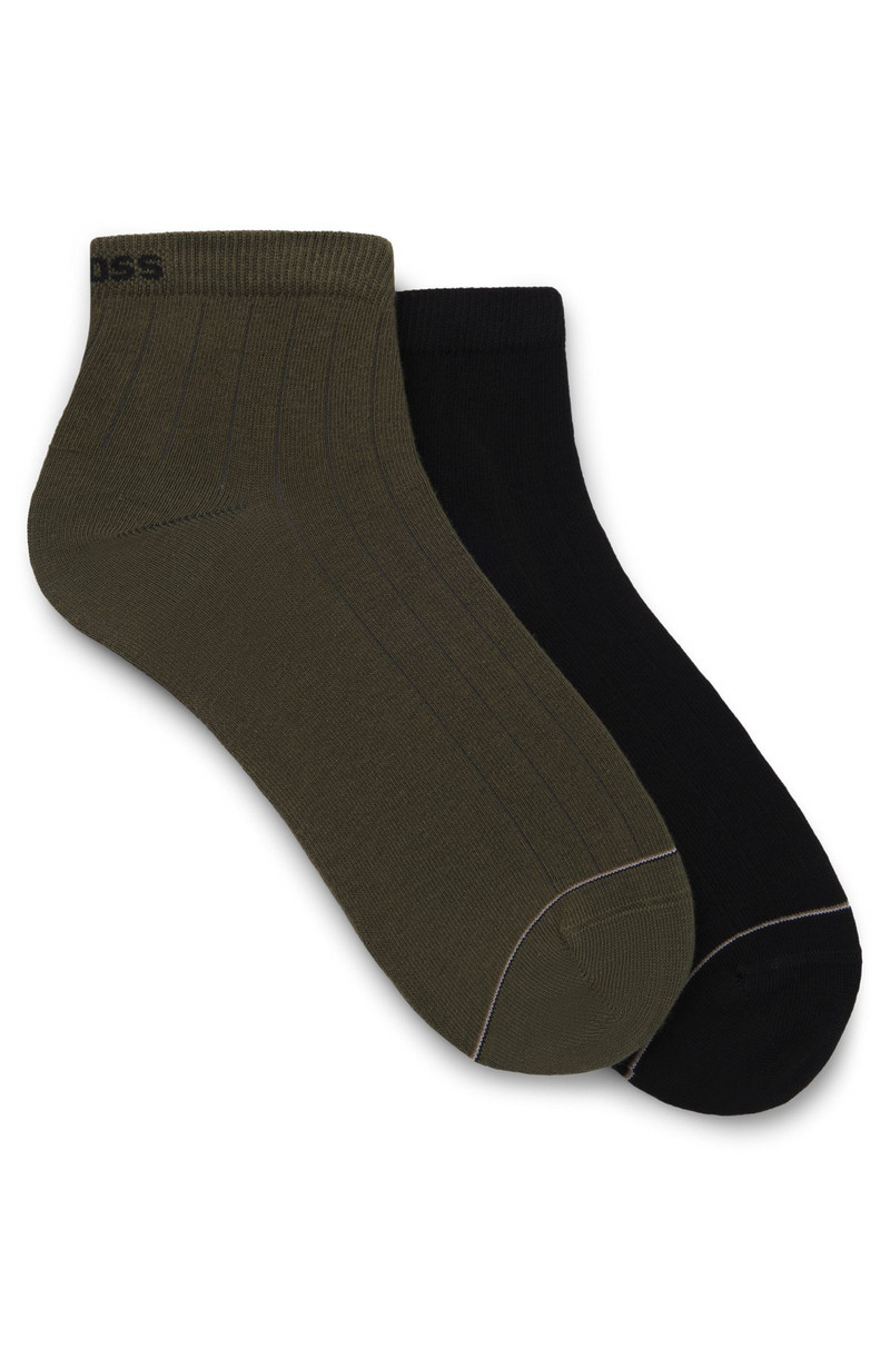 TWO-PACK OF RIBBED COTTON-BLEND SHORT SOCKS 1