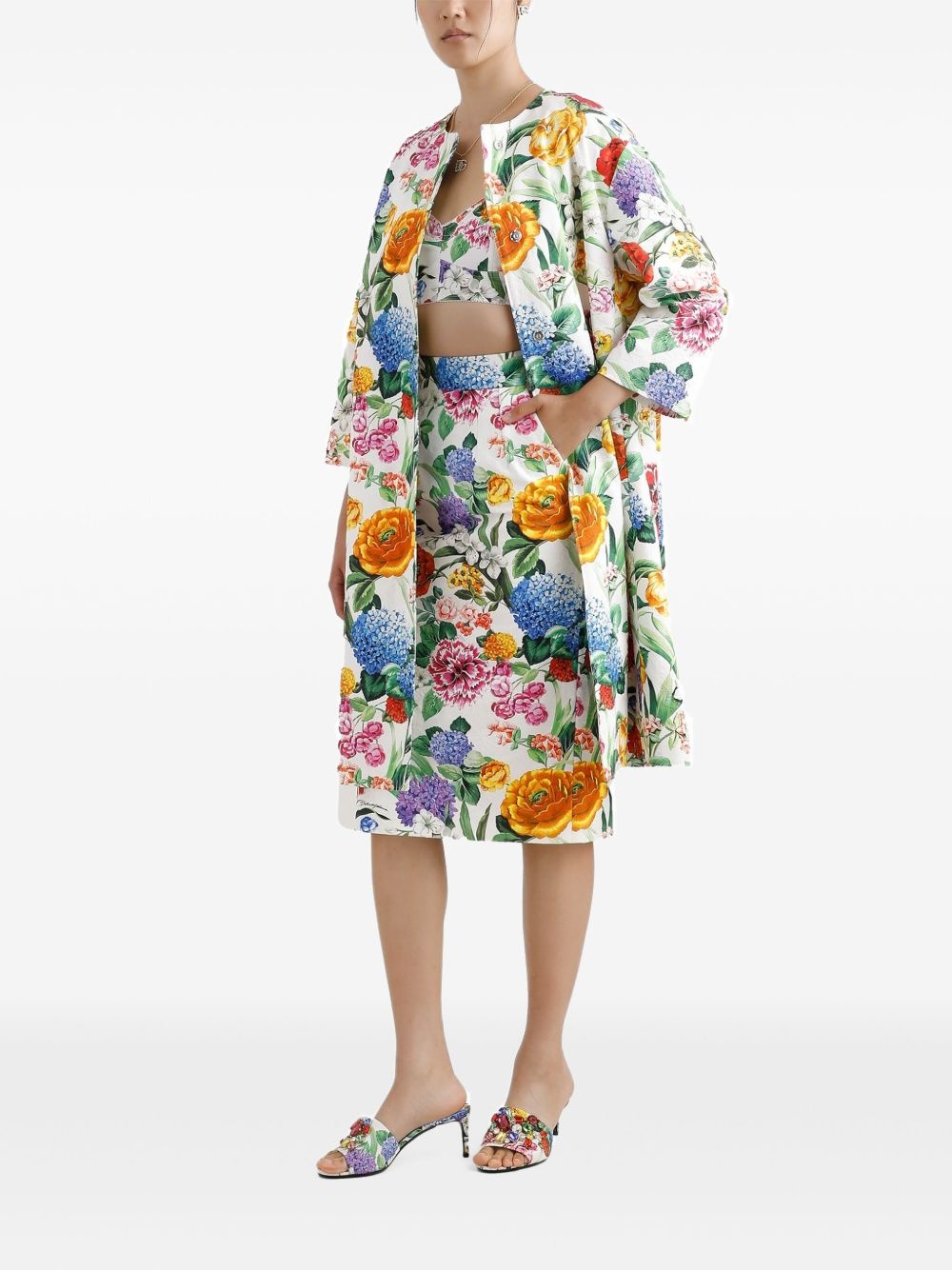 floral-print midi skirt - 2