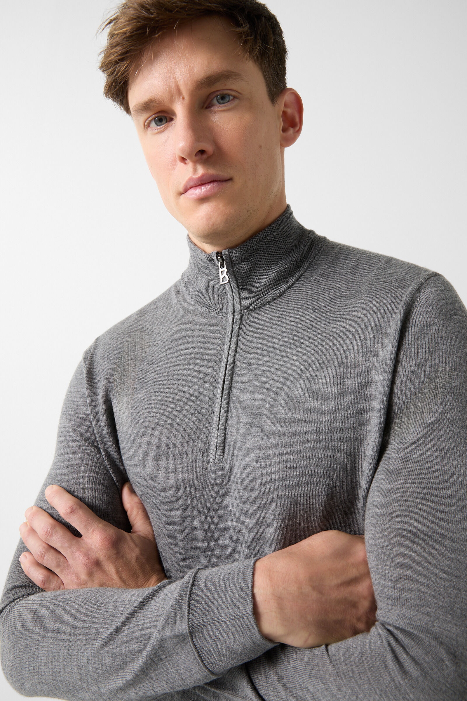 Ouri Half-zippered sweater in Gray - 4