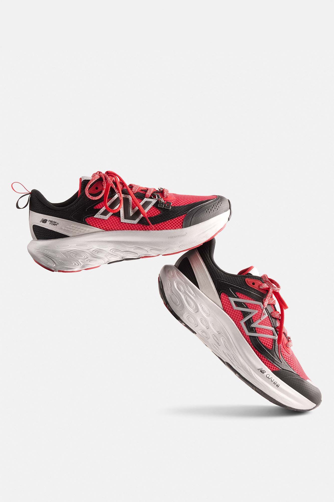GANNI X NEW BALANCE RED FFT TRAINERS - 5