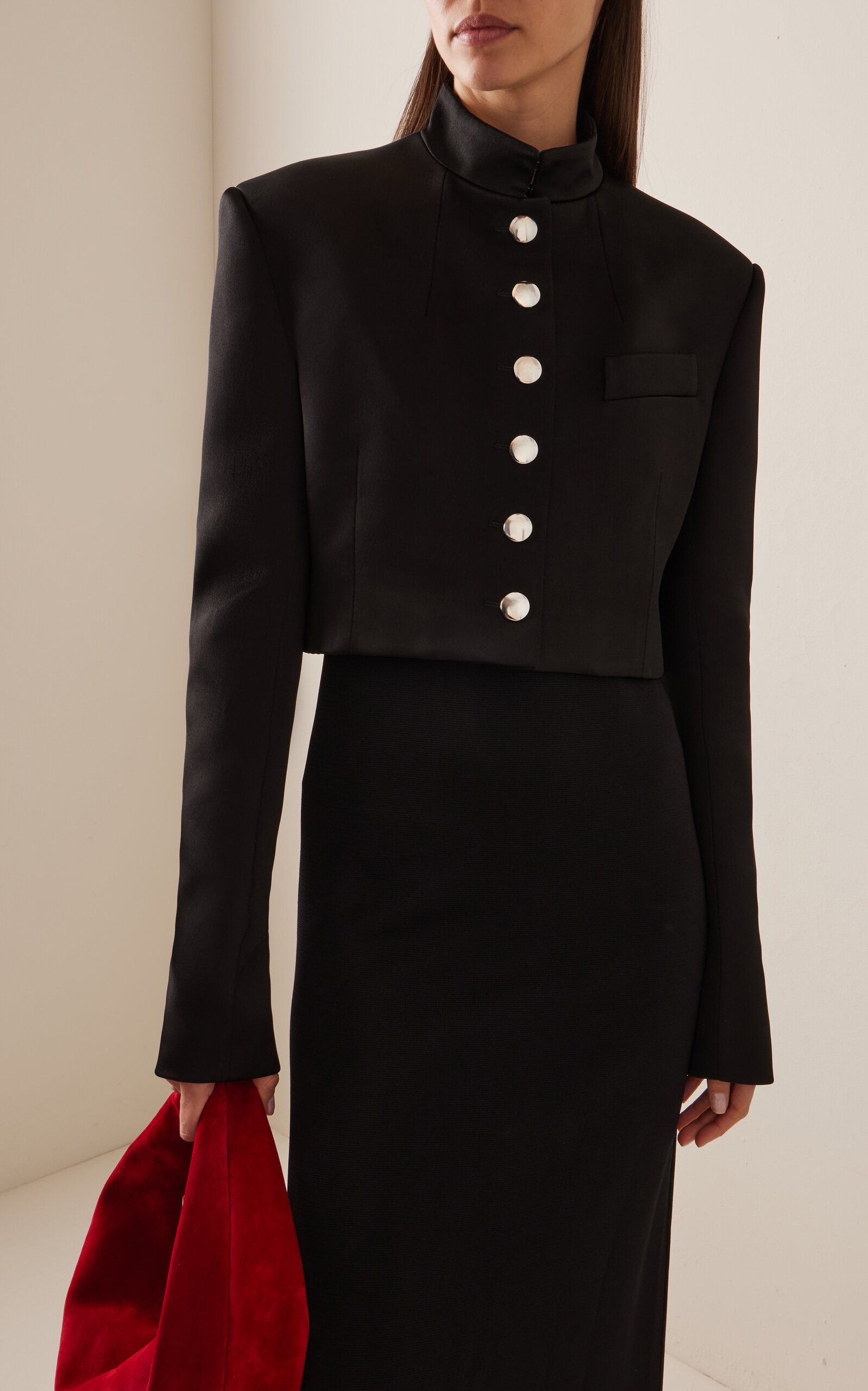 Samuelson Cropped Satin Jacket black - 2