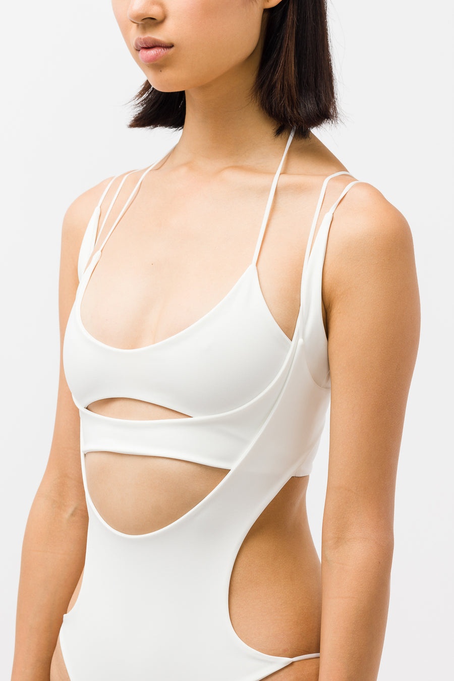 Layered Swimsuit in White - 4