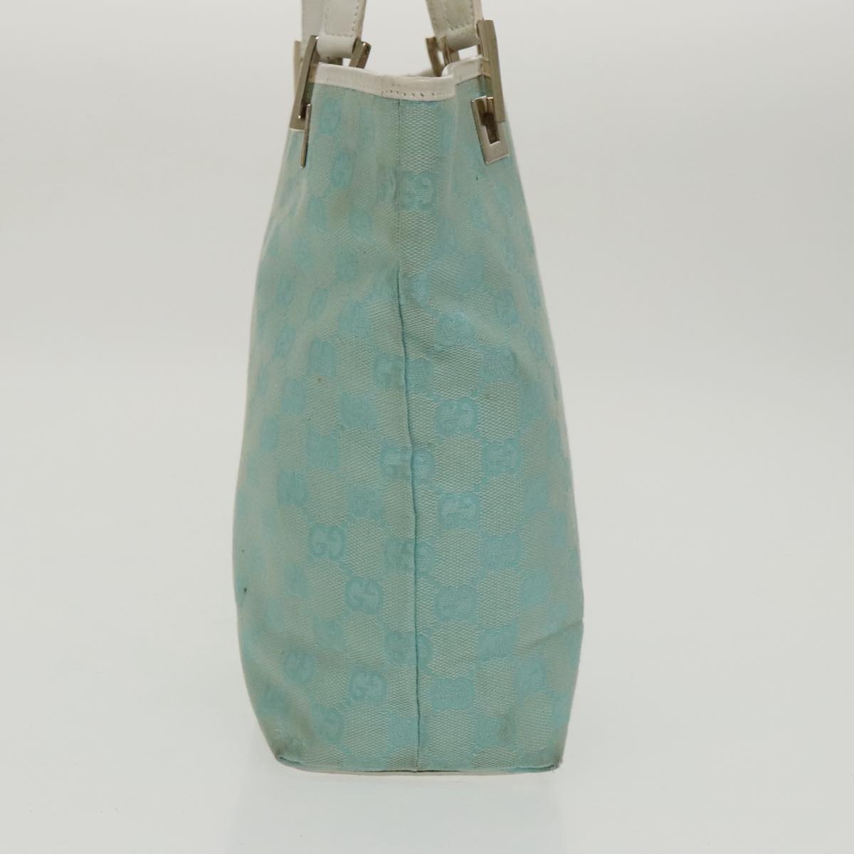 GUCCI GG Canvas Hand Bag Light Blue Gold 002 002 - 3