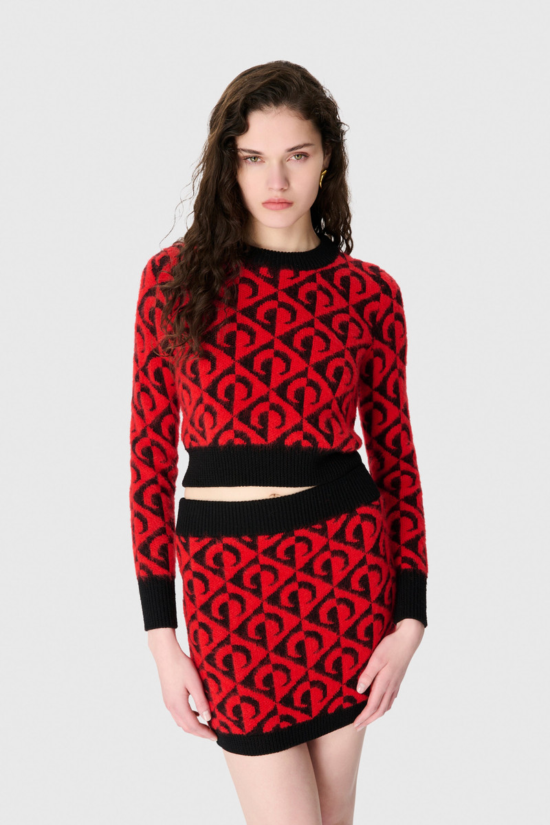 Marine Serre Moon Lozenge Knit Mini Skirt outlook