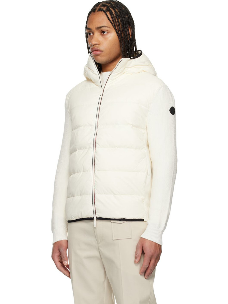 Moncler Off-White Padded Cotton Zip-Up Down Hoodie outlook