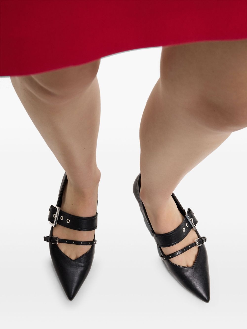 buckled leather ballet flats - 5