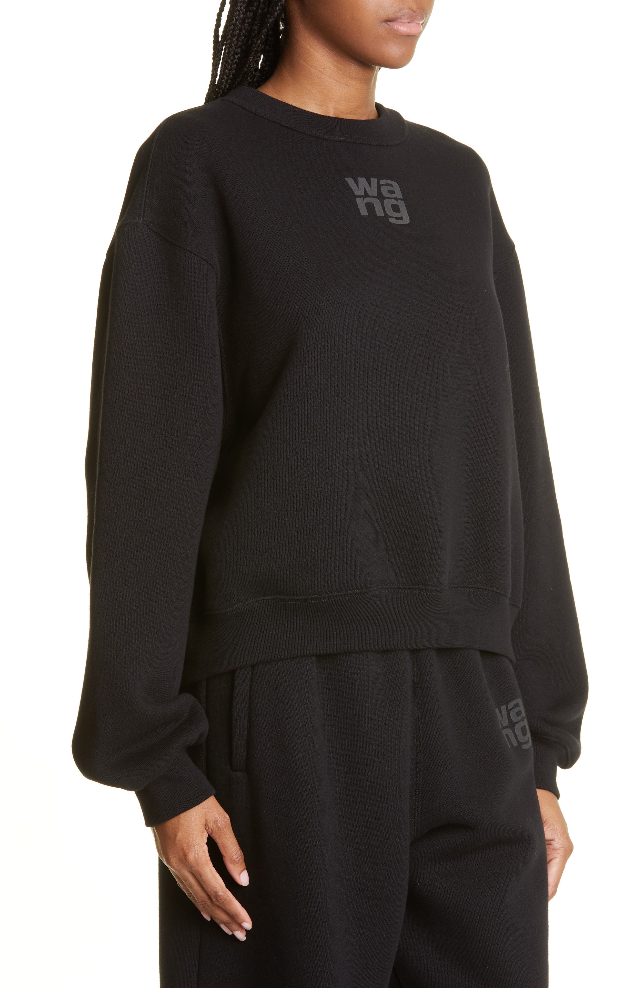 alexanderwang. t Women's Essential Cotton Blend Fleece Logo Sweateshirt - 4