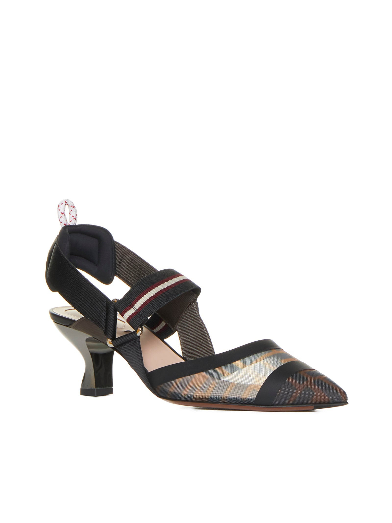 Fendi Women Colibrì Slingback Mid Heel In Multicolor Technical Mesh - 2
