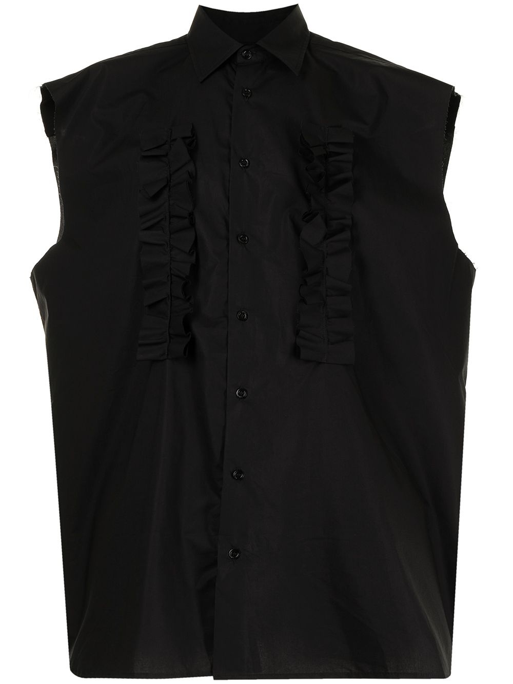 sleeveless ruffle-detail shirt - 1