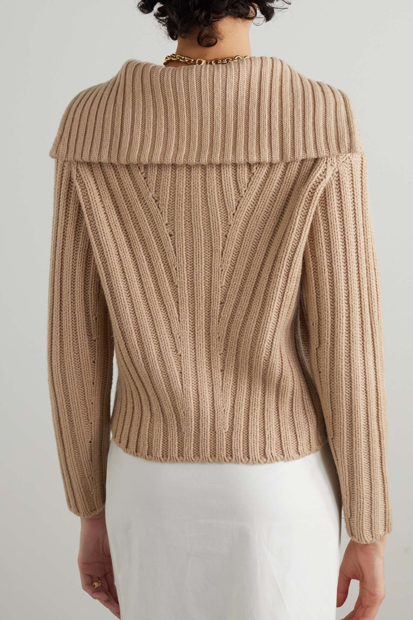 Ribbed wool and cashmere-blend cardigan - 4