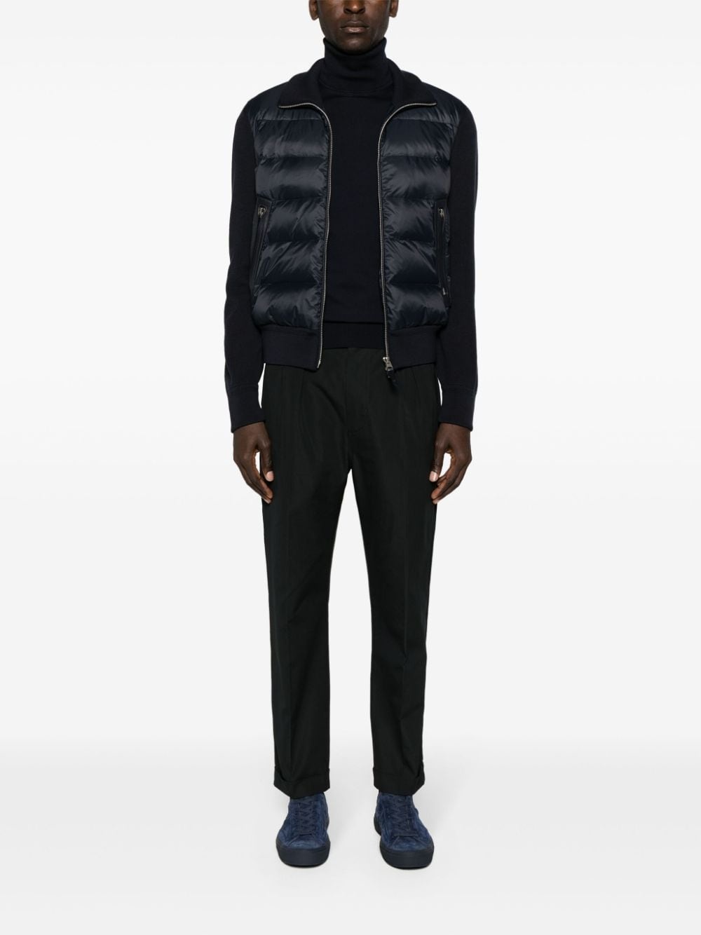 tapered-leg cotton-blend trousers - 2