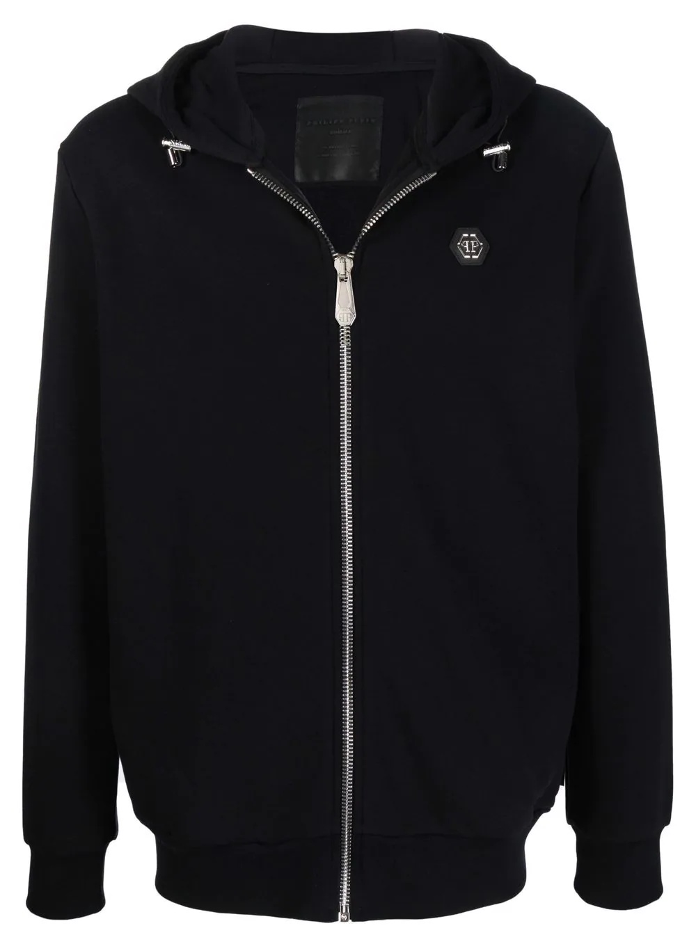 zip-fastening logo-patch hoodie - 1