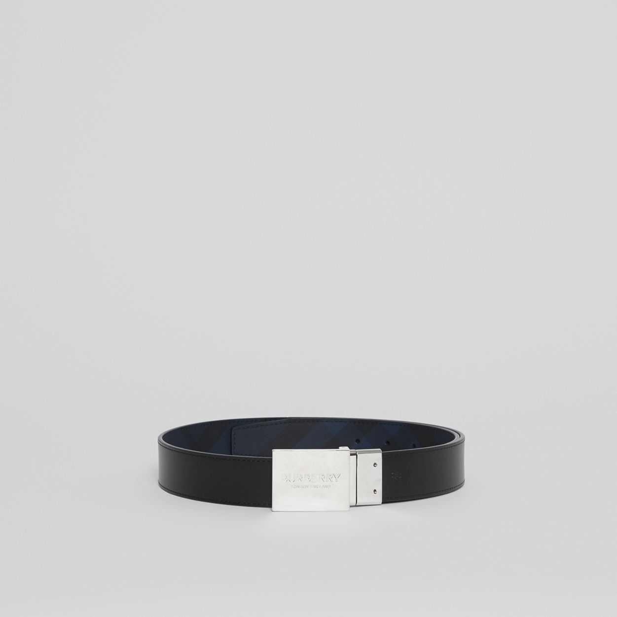 Reversible Plaque Buckle London Check Belt - 5
