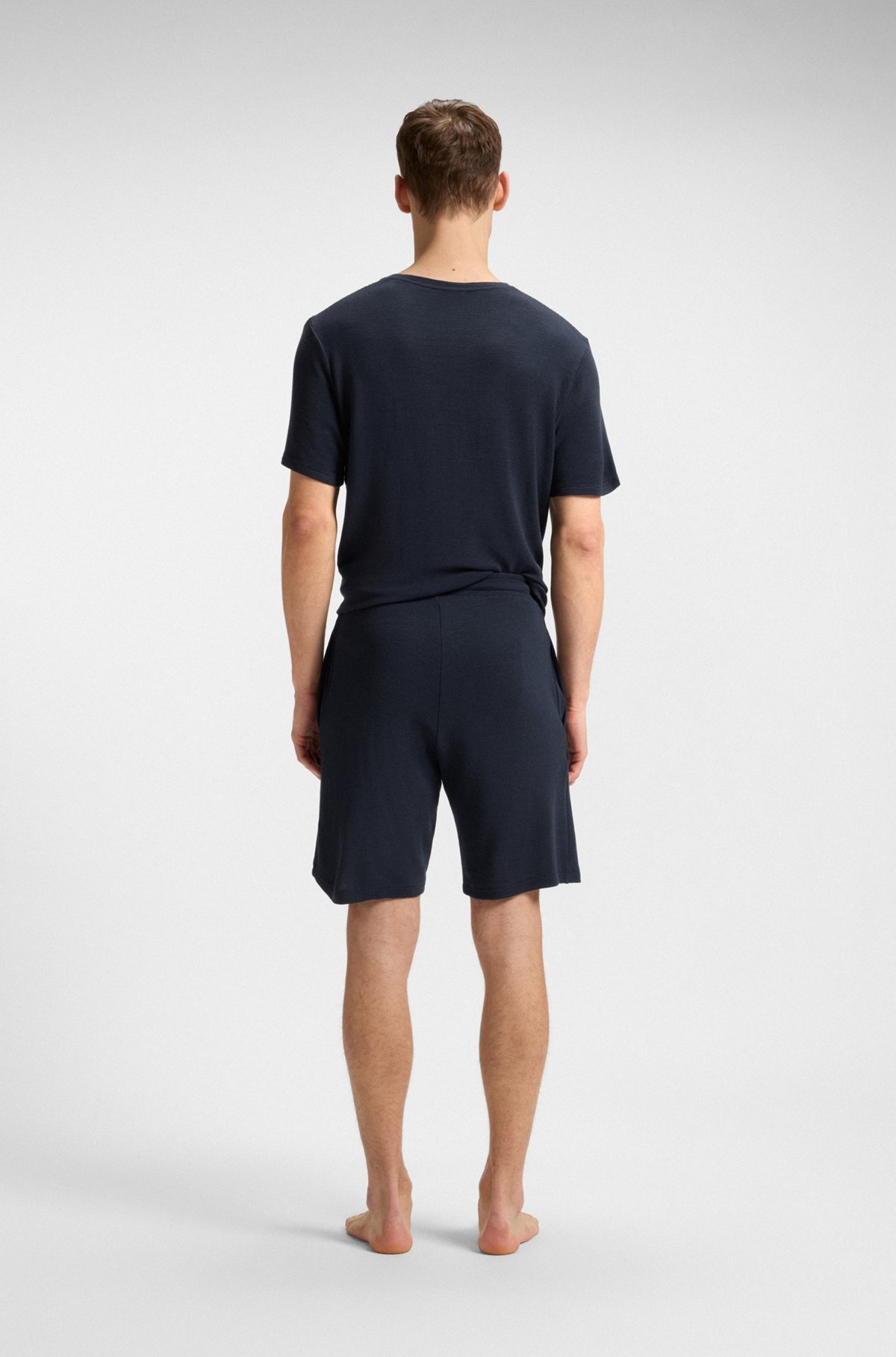 STRETCH-JERSEY PAJAMA SHORTS WITH EMBROIDERED LOGO - 4