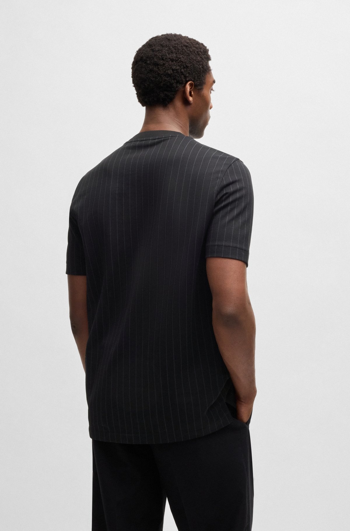 MERCERIZED-COTTON T-SHIRT WITH MIXED STRIPES - 4