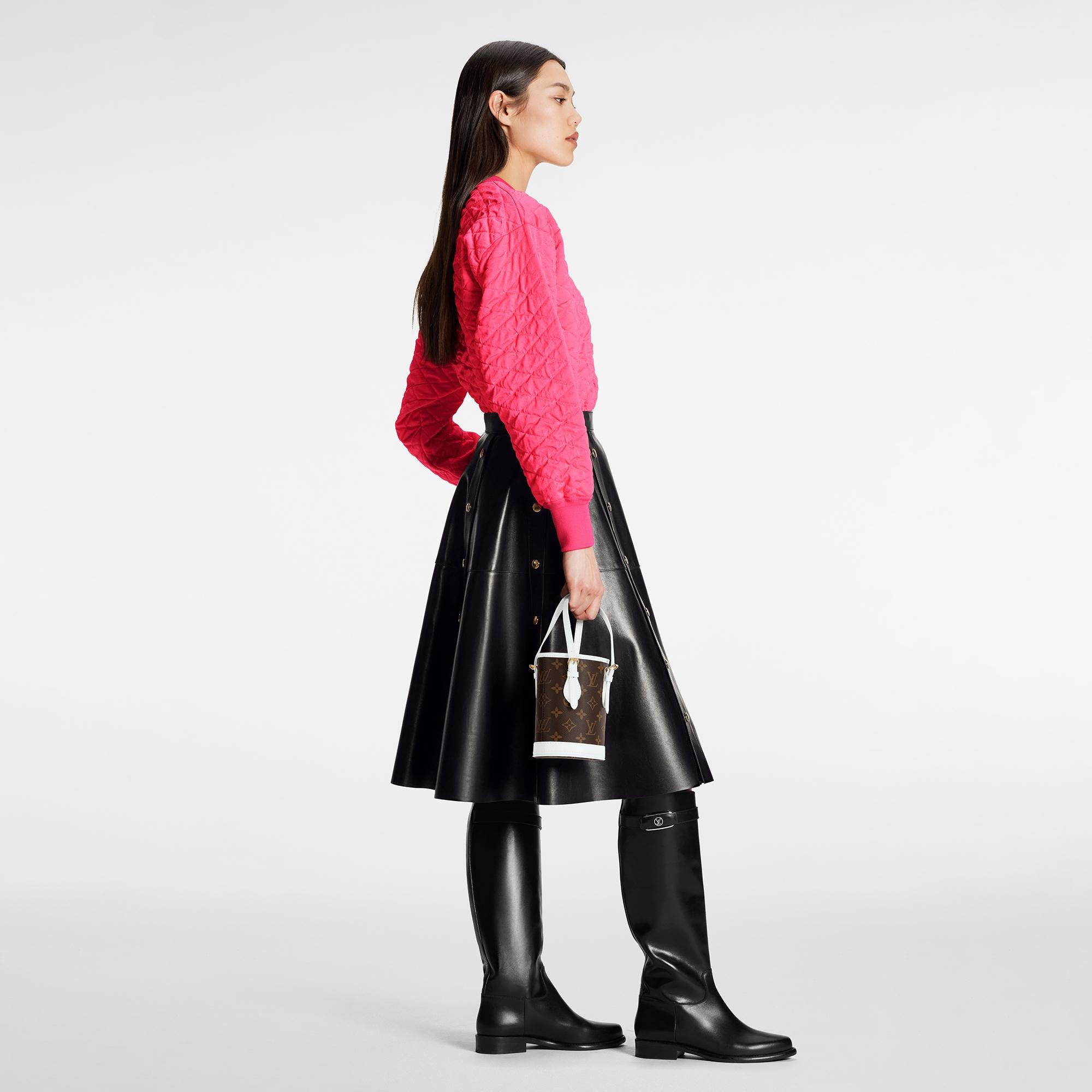 Snap Button Leather Skirt - 2