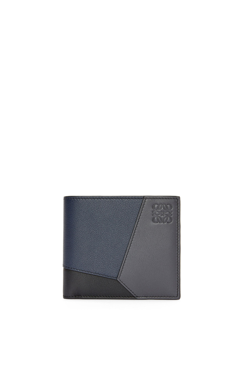 Puzzle bifold coin wallet in classic calfskin 1