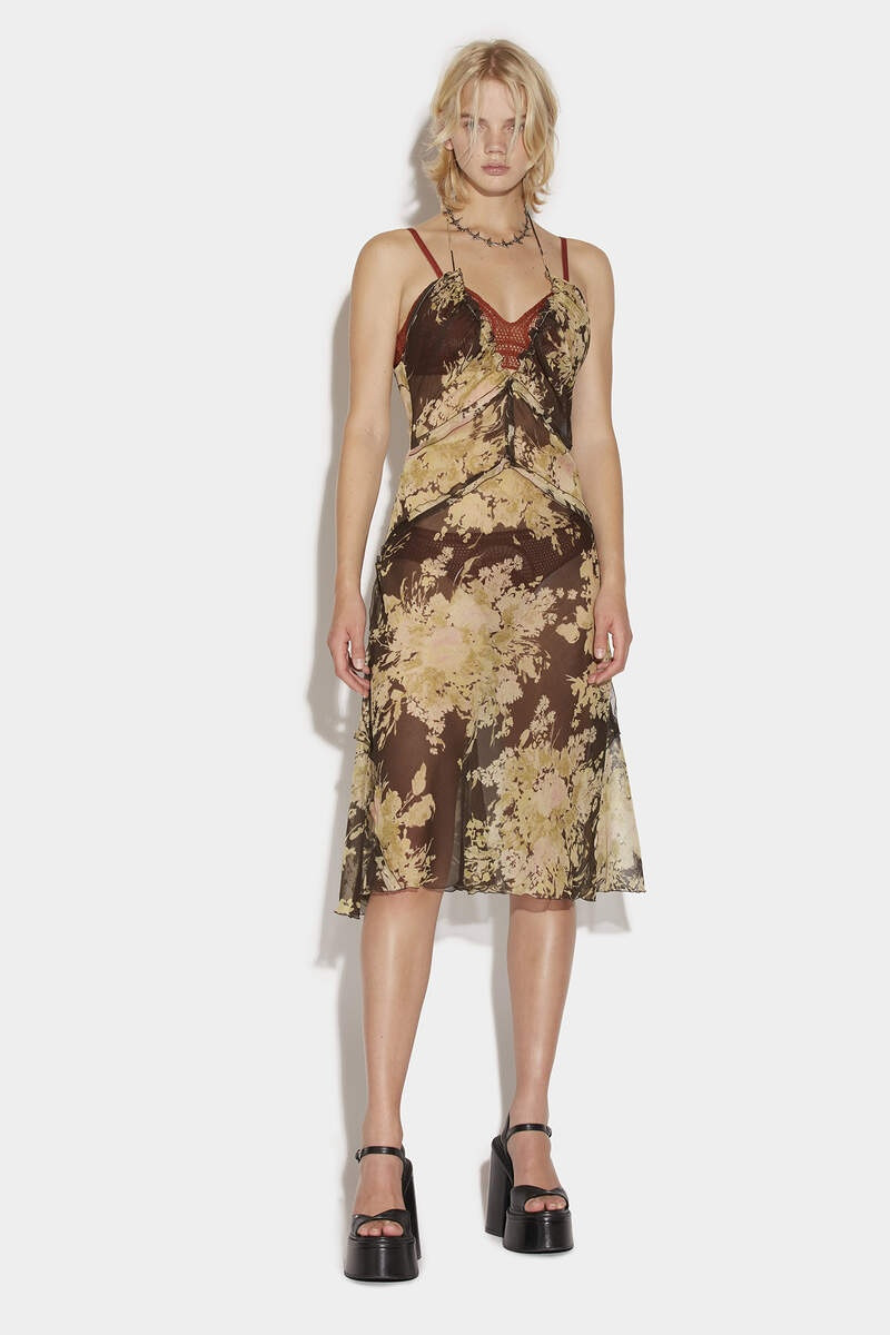 GATHERED MIDI DRESS 1