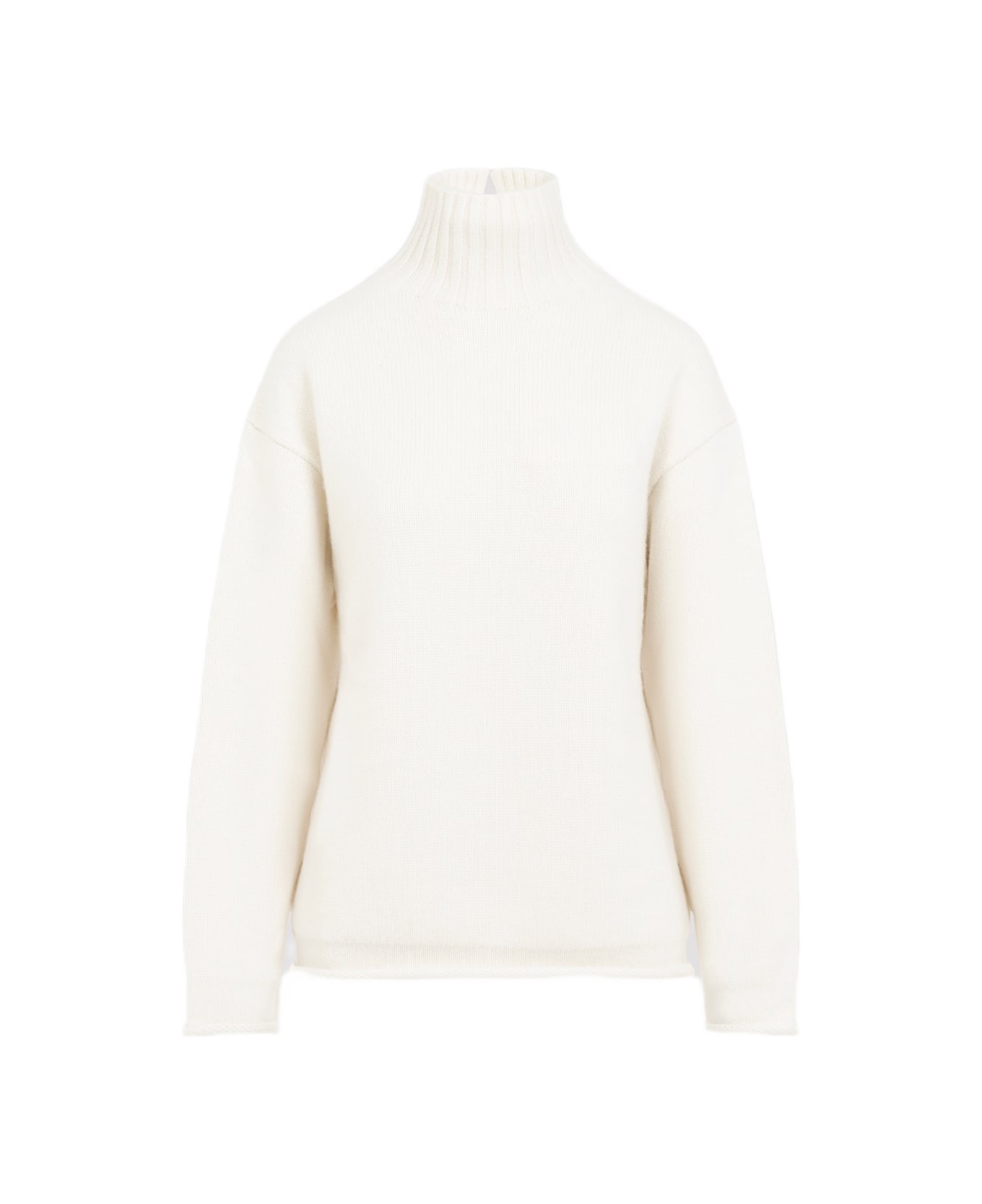 White Wool Sweatshirt - 1