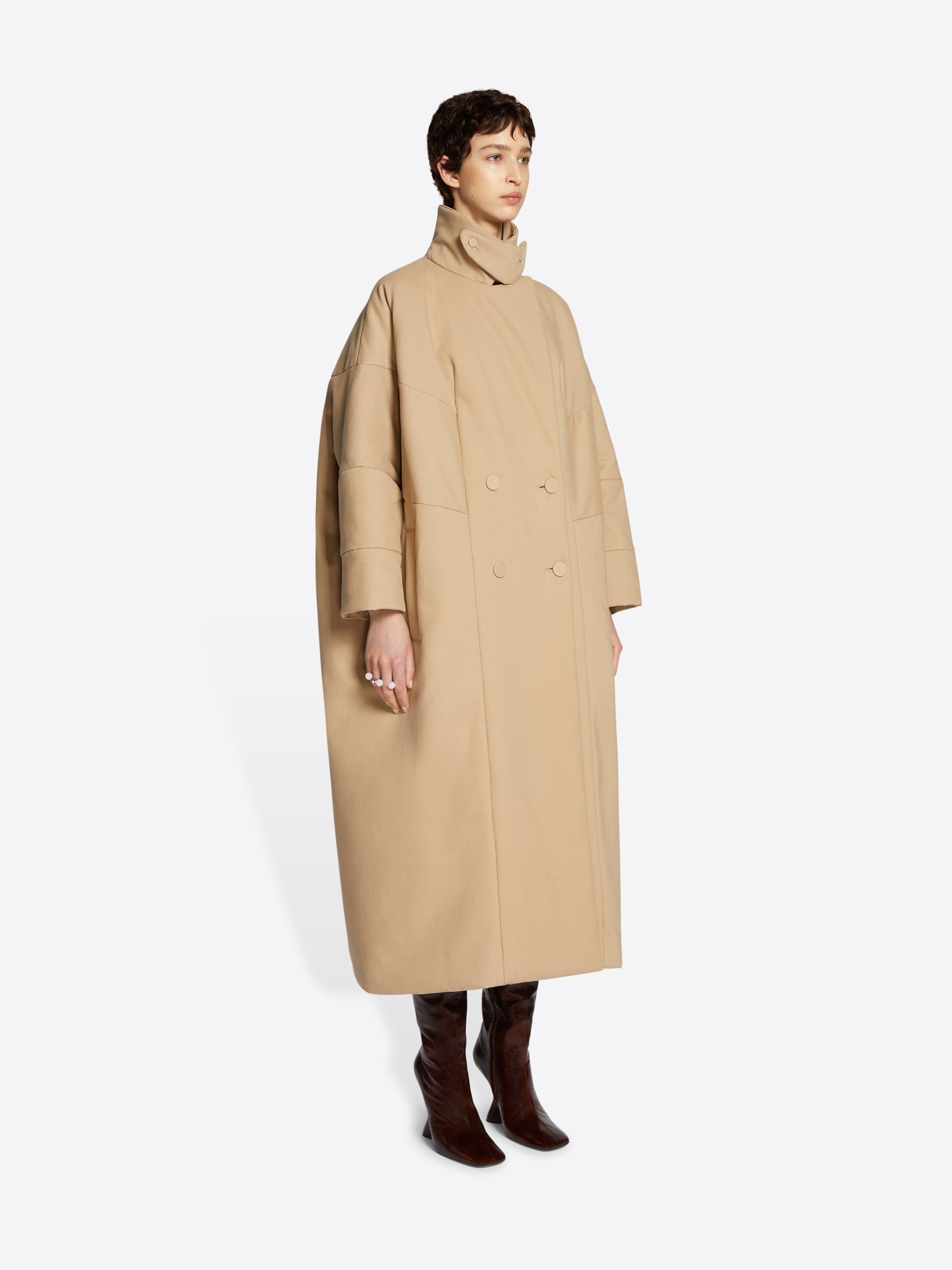LONG COCOON COAT - 3