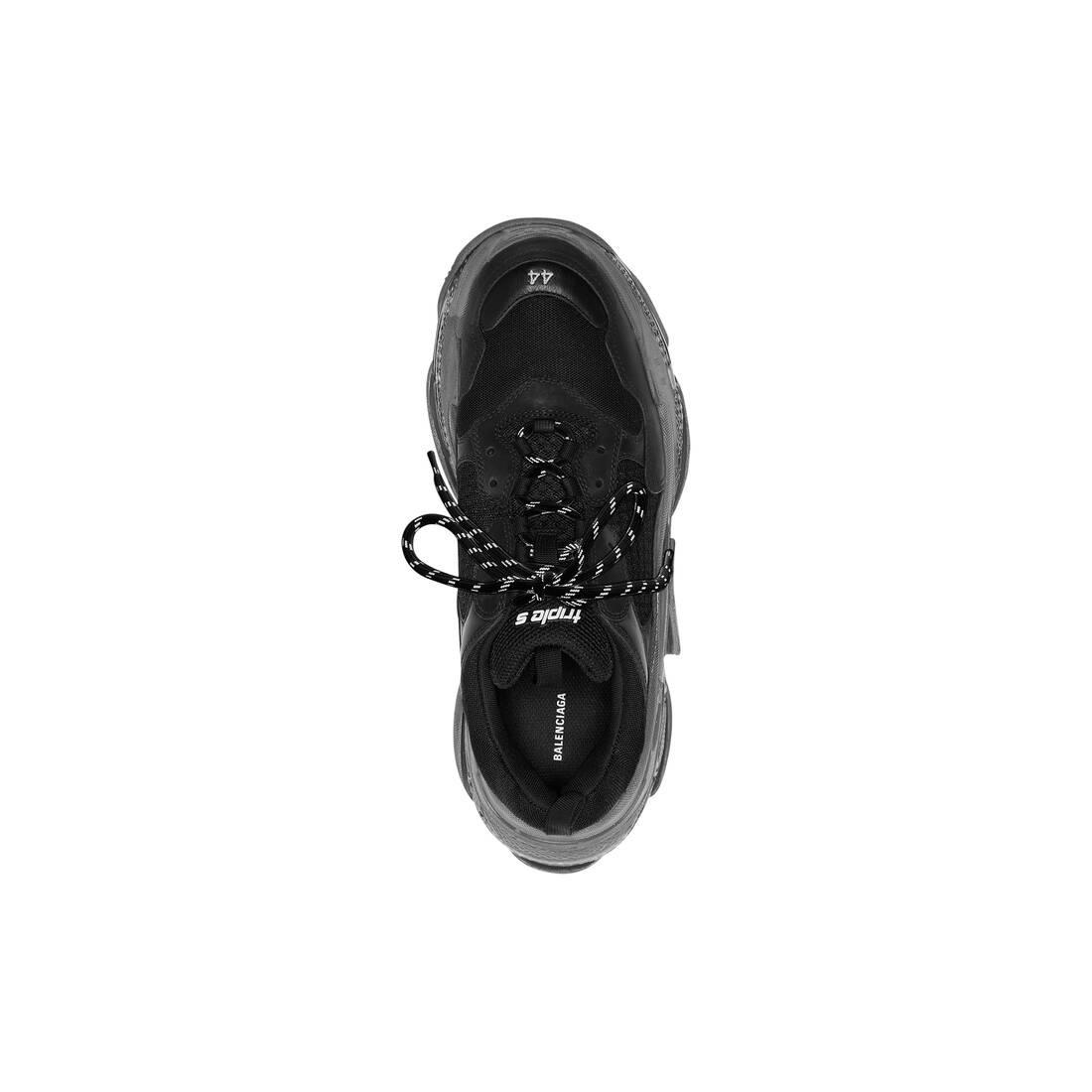Men's Triple S Sneaker Clear Sole in Black - 5
