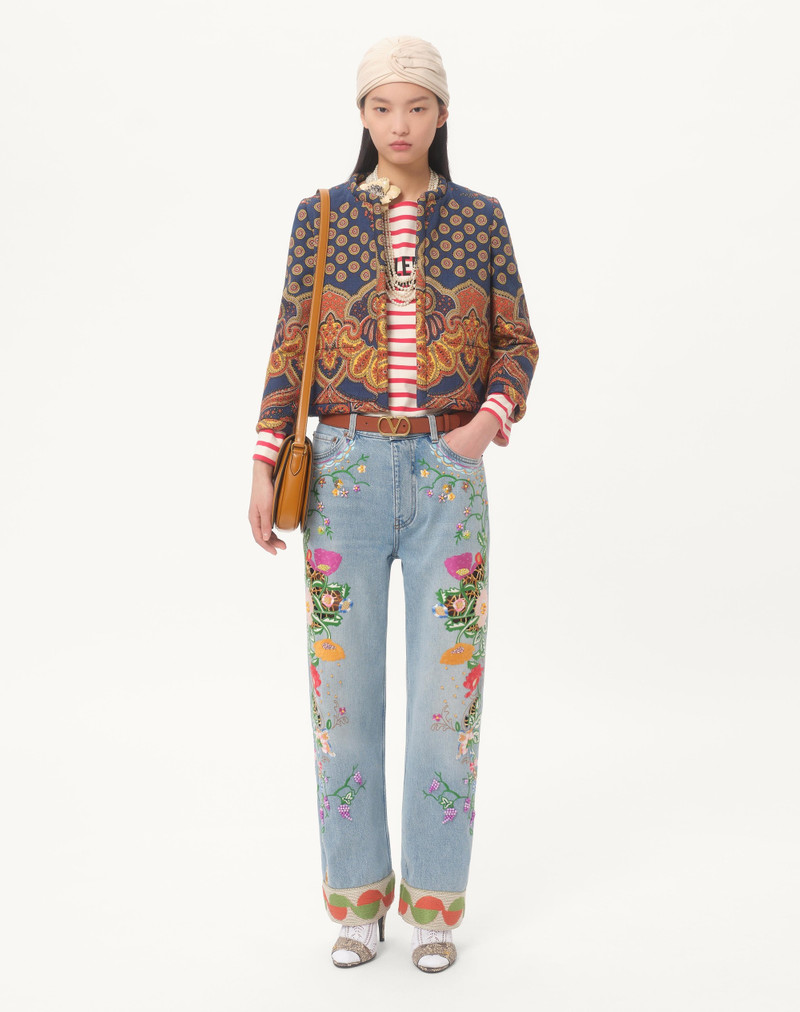 Valentino JACKET IN GABARDINE PAISLEY MEDAGLIONI VOYAGE IMAGINAIRE outlook