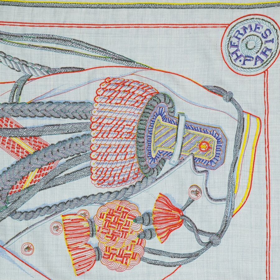 【 Hermes 】Ladies Grey Zouaves Et Dragons Wash スカーフ 90 Zouaves et Dragons wash scarf 90 | Hermès UAE