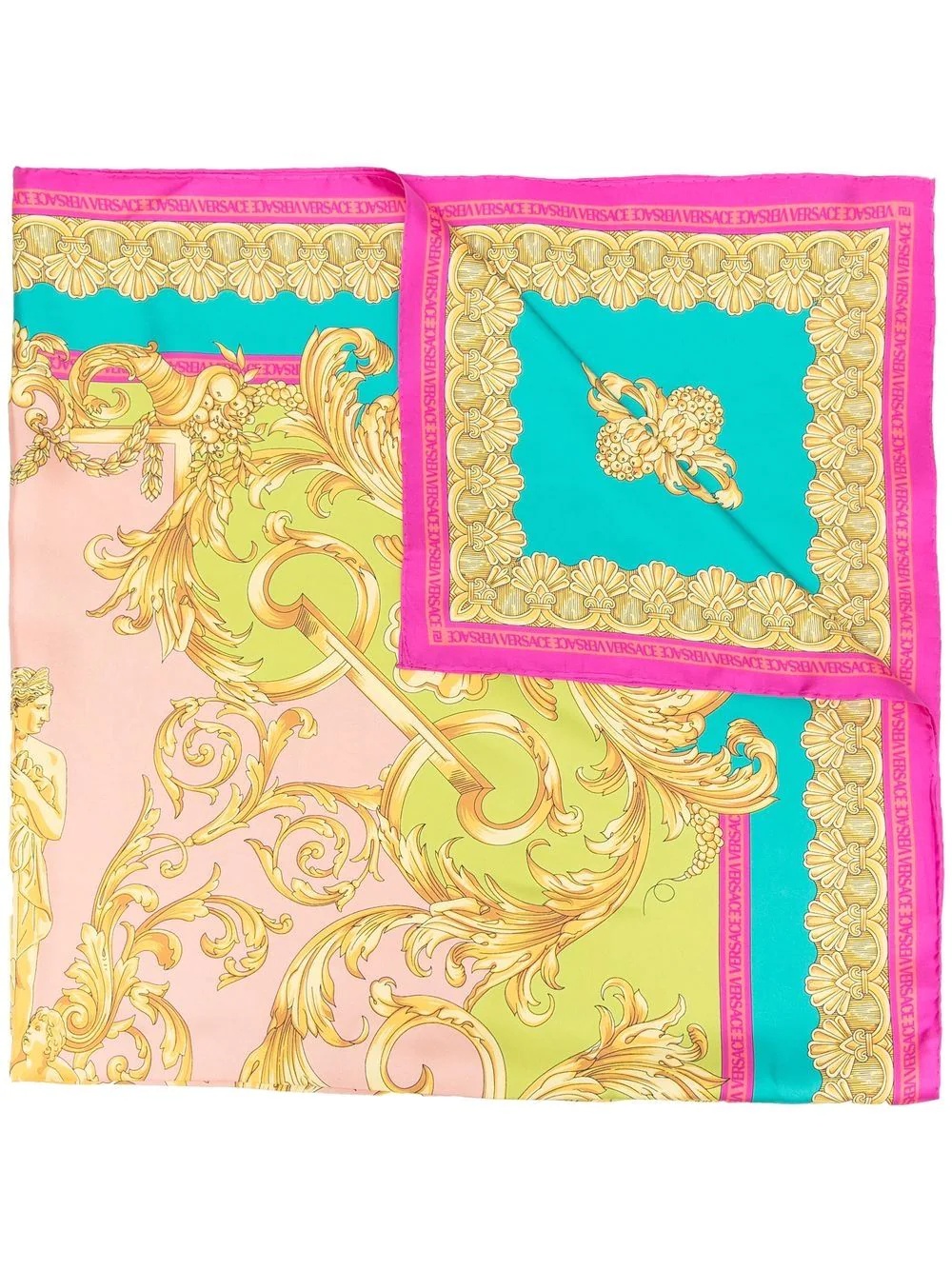 baroque-print silk scarf - 1