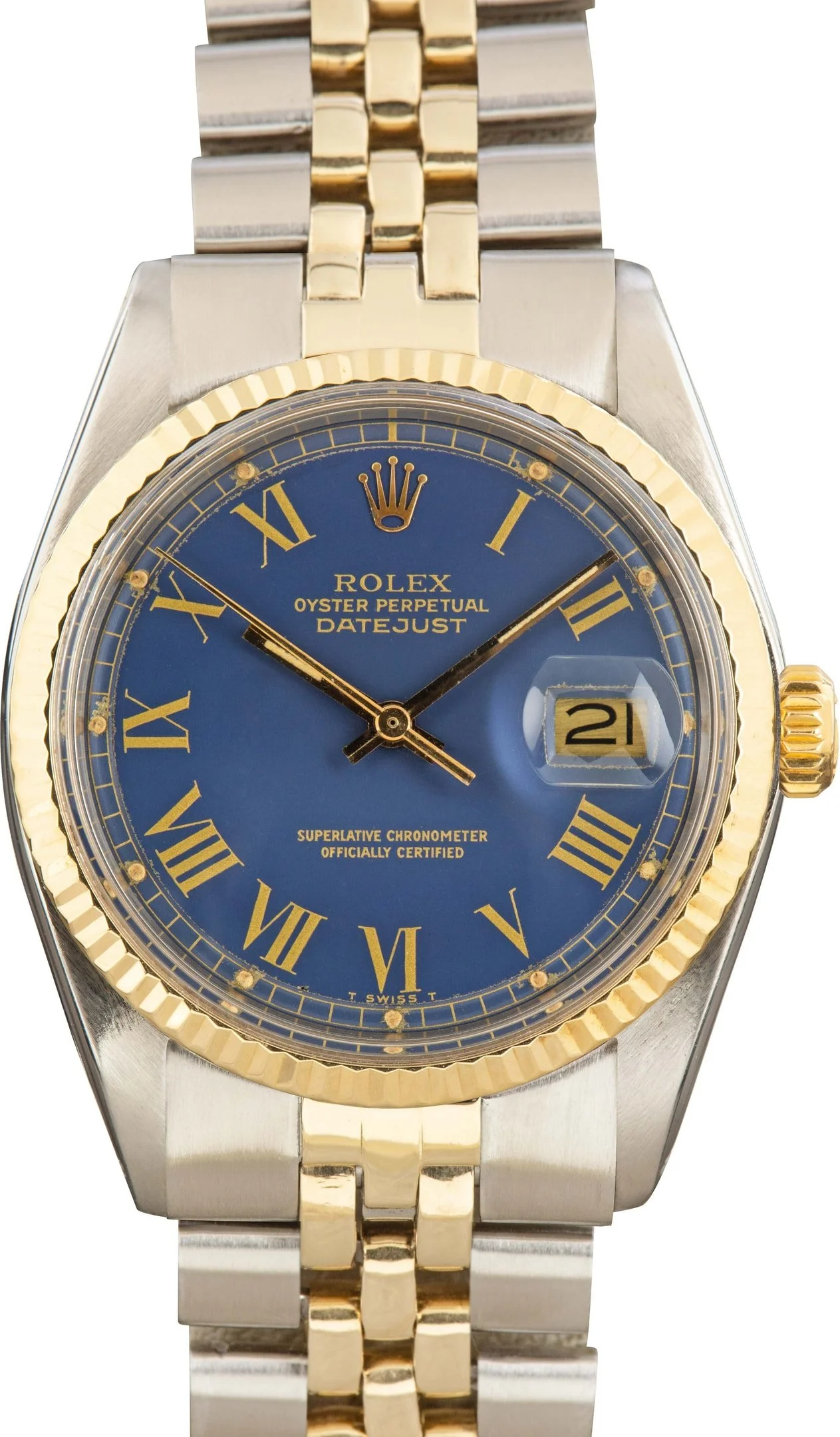 Used Rolex Datejust 16013 Blue Buckley Dial - 1