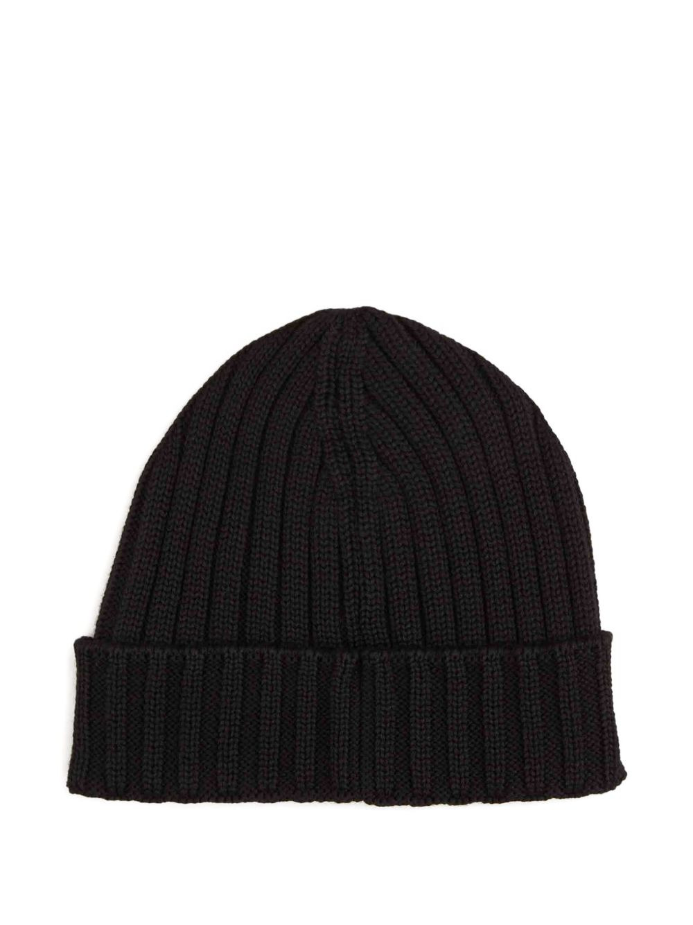 ribbed logo beanie hat - 2