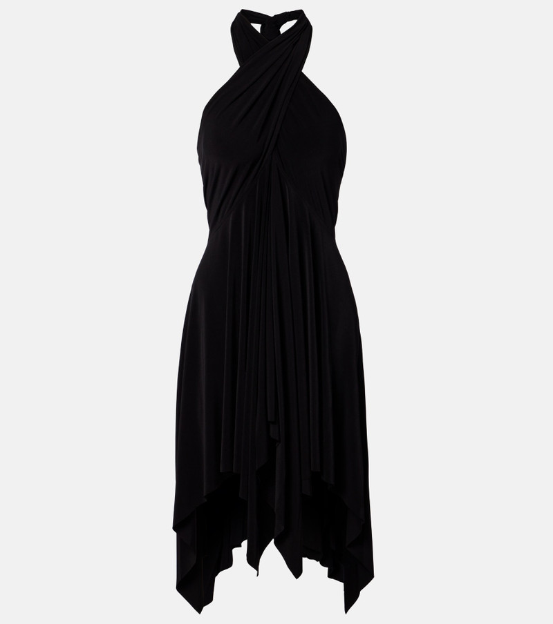 Draped halterneck jersey minidress 1