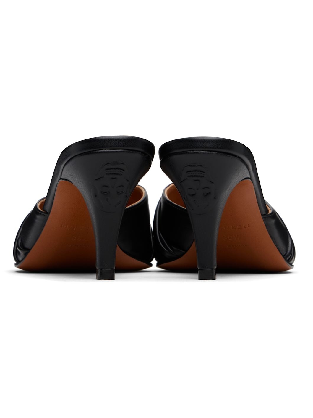 Black Birdee Ruched Mules - 2