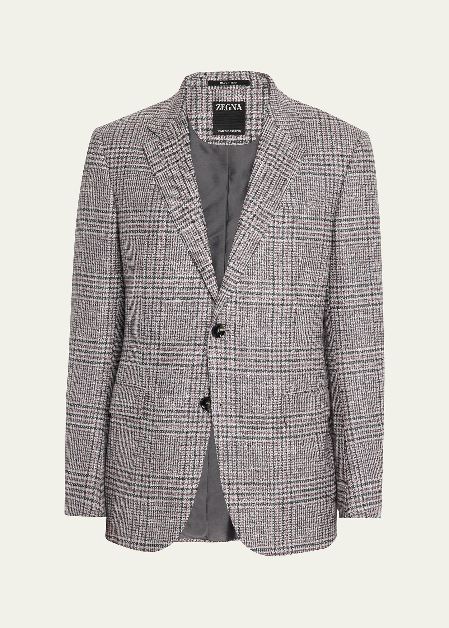 Men's Glen Plaid Winter Crossover Single-Breasted Sport Coat - 1